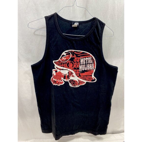 METAL MILISHA MENS TANK SIZE M VINTAGE Y2K BLACK SKULL T-SHIRT SLEEVELESS - Picture 1 of 7